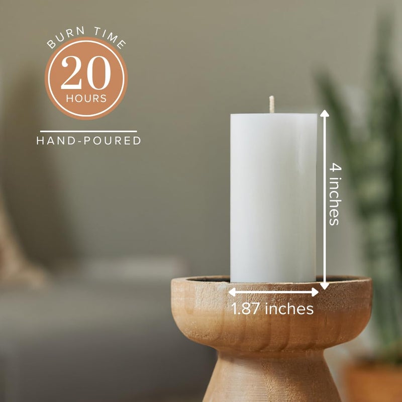 Simply Soson 2x4 inch White Pillar Candles Set of 10, Smooth Texture, Unscented White Candles, Dripless Candles, 2 inch Pillar Candles Ideal as Wedding, Parties, Spas, Dinner, Home Decoration - Image 2